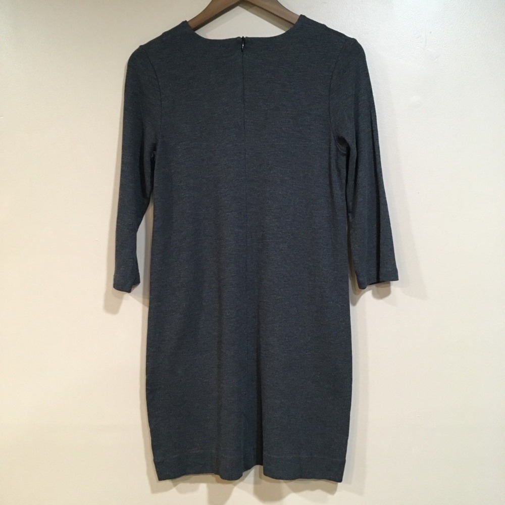 J.Jill Ponte Knit Pocket Shift Dress Women XS Charcoal Gray 3/4 Sleeve Comfort - Picture 6 of 11